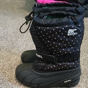 Sorel Black and Gray Kids Snow Boots